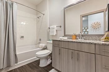 Framed mirrors in bathrooms